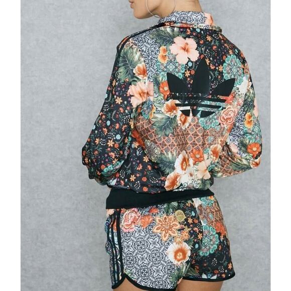 RARE Adidas Womens Farm Floral Firebird Trefoil Track Jacket - Farm Rio Collab - Picture 2 of 10